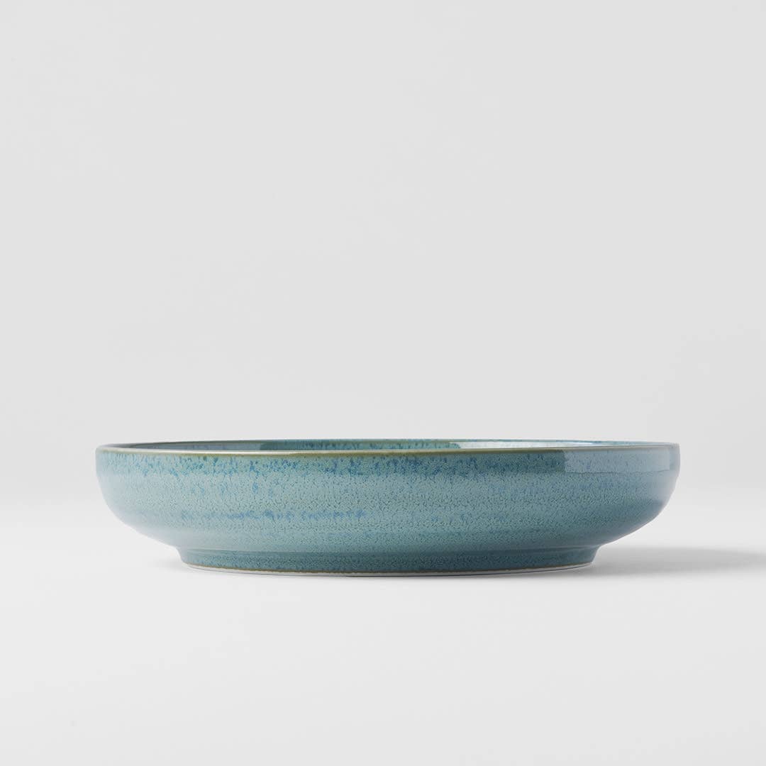 Japanese green low rim bowl