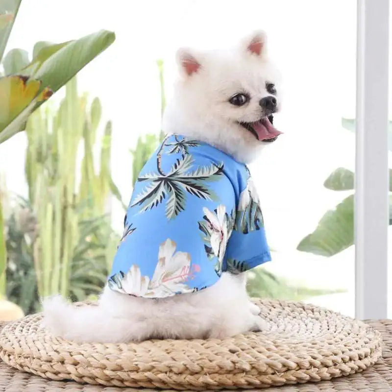 Camisetas hawaianas tropicales para perros