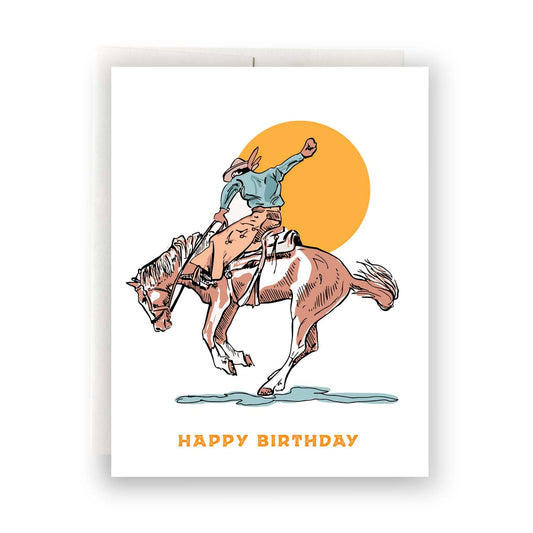 Tarjeta de felicitación de cumpleaños de vaquero