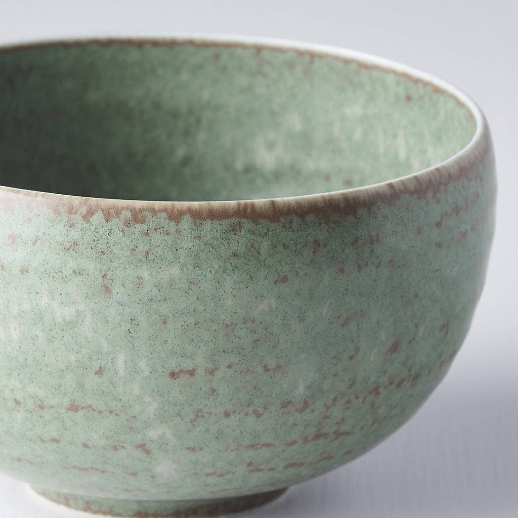 Japanese Green Fade U-Shape Rounded Bowl 13D 7.5H Porcelain