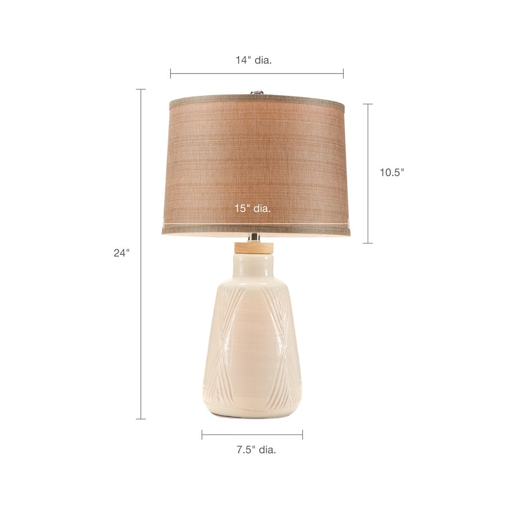 White Ceramic Round Table Lamp