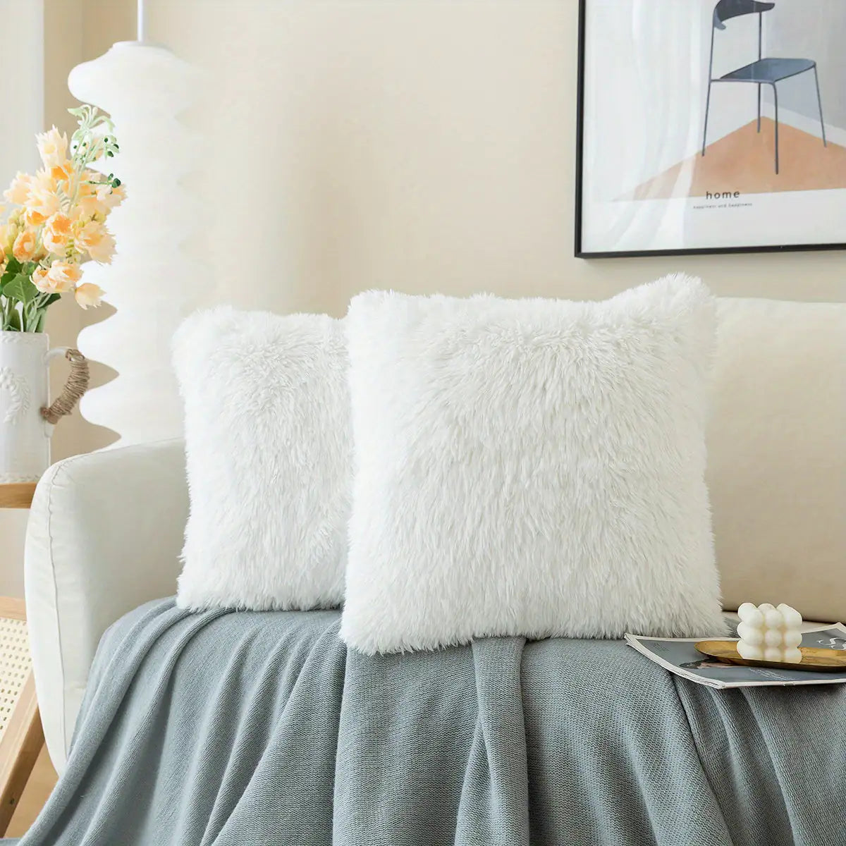 Luxurious Soft Faux Fur Throw Pillow Covers