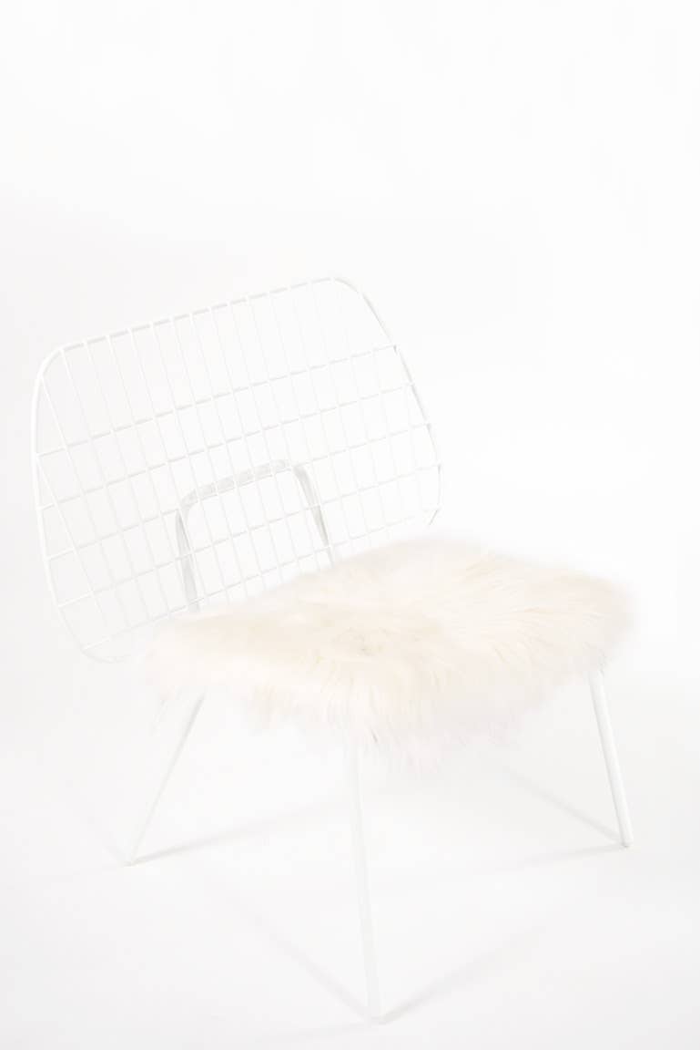 White Icelandic Sheepskin Chair Pad