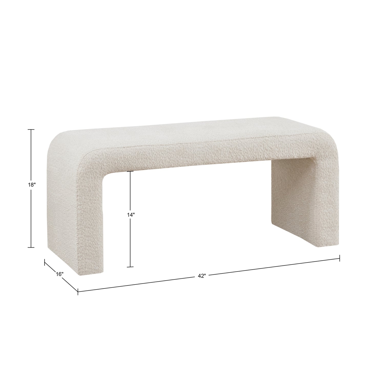 Boucle Waterfall Bench