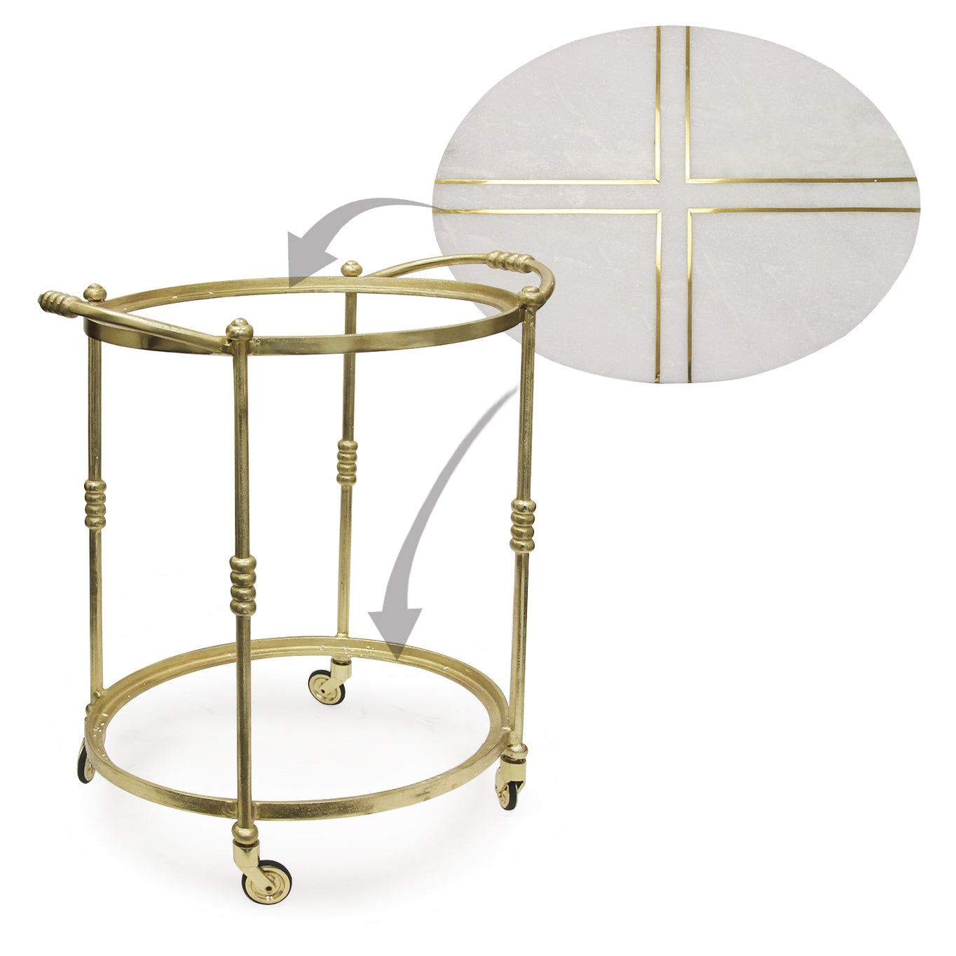 Metal and Glass Bar Cart