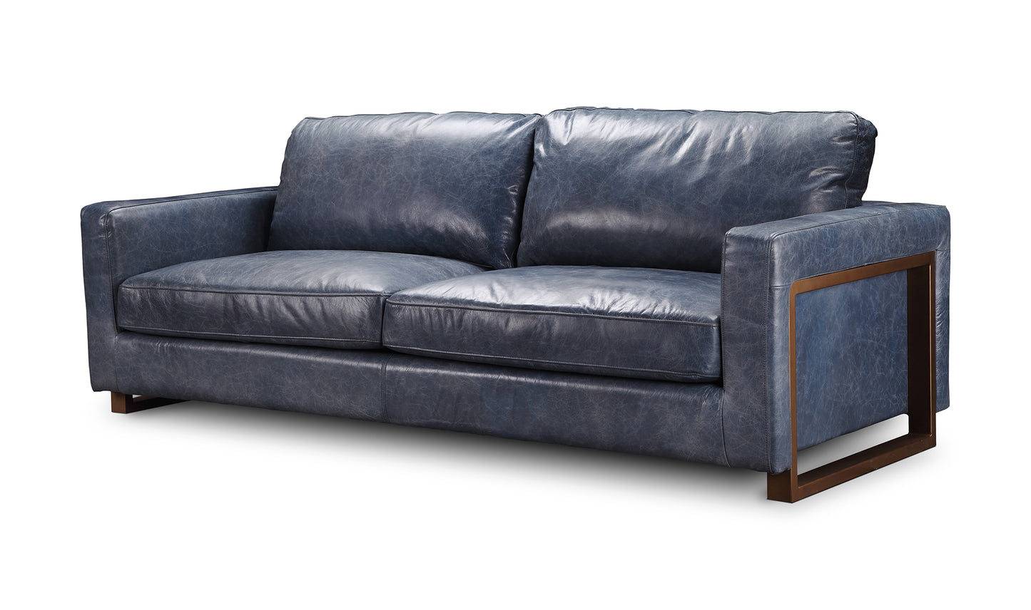 Nikoly Black Leather Sofa