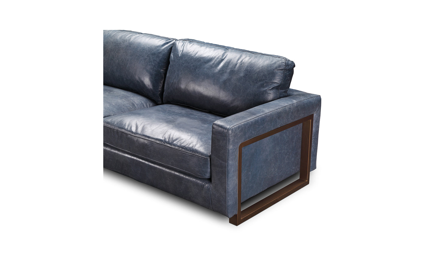 Nikoly Black Leather Sofa