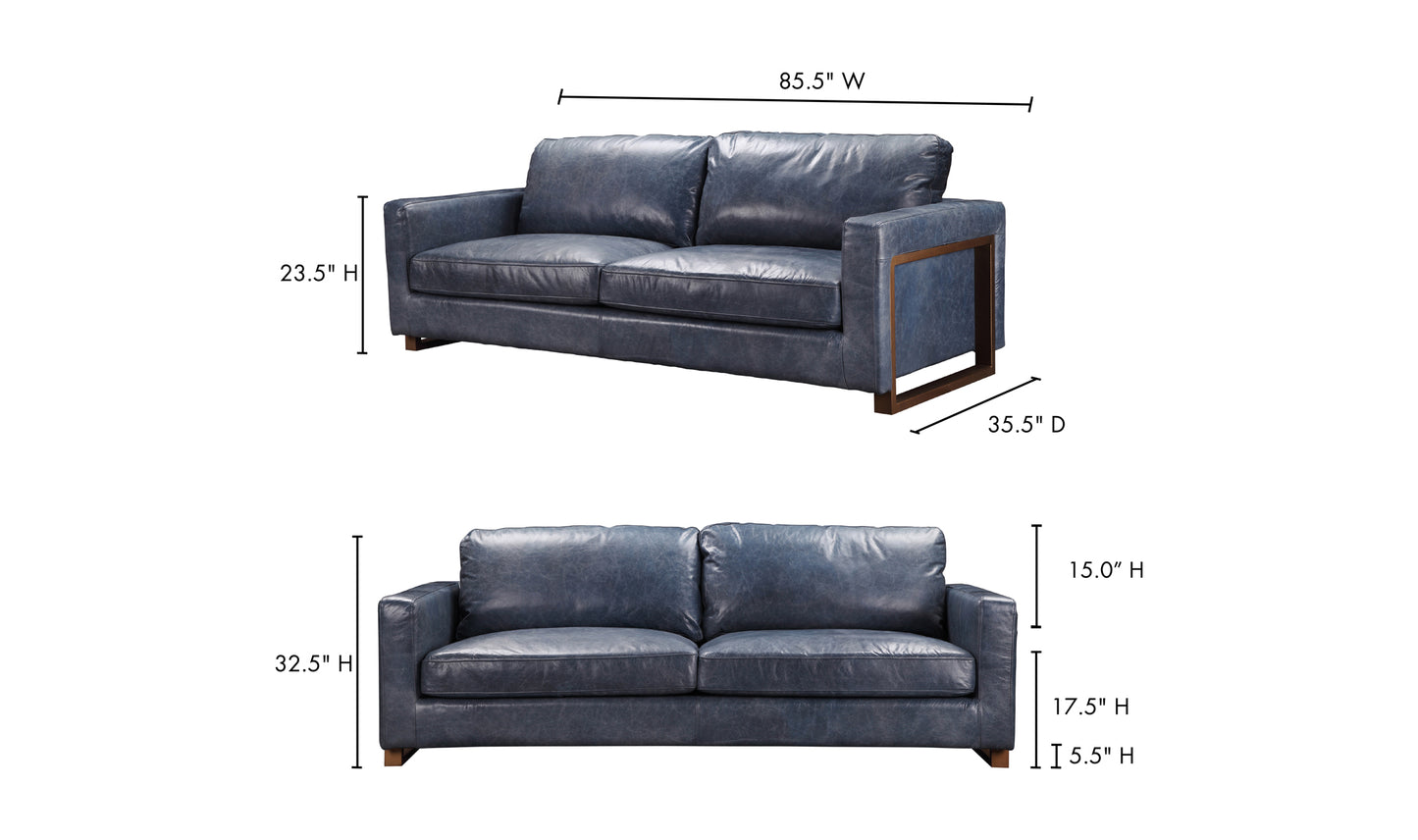 Nikoly Black Leather Sofa