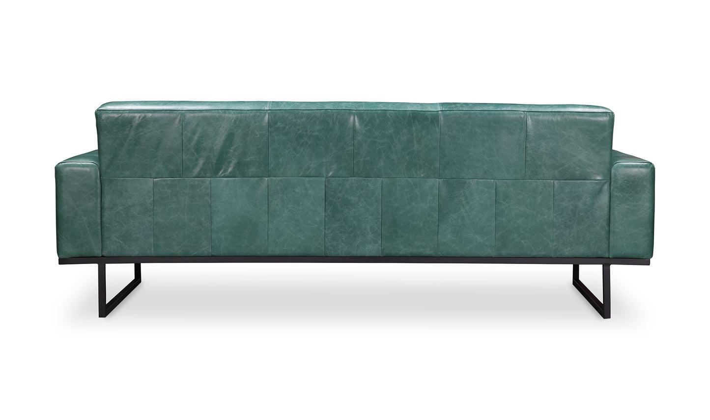 Brock Teal Leather Sofa