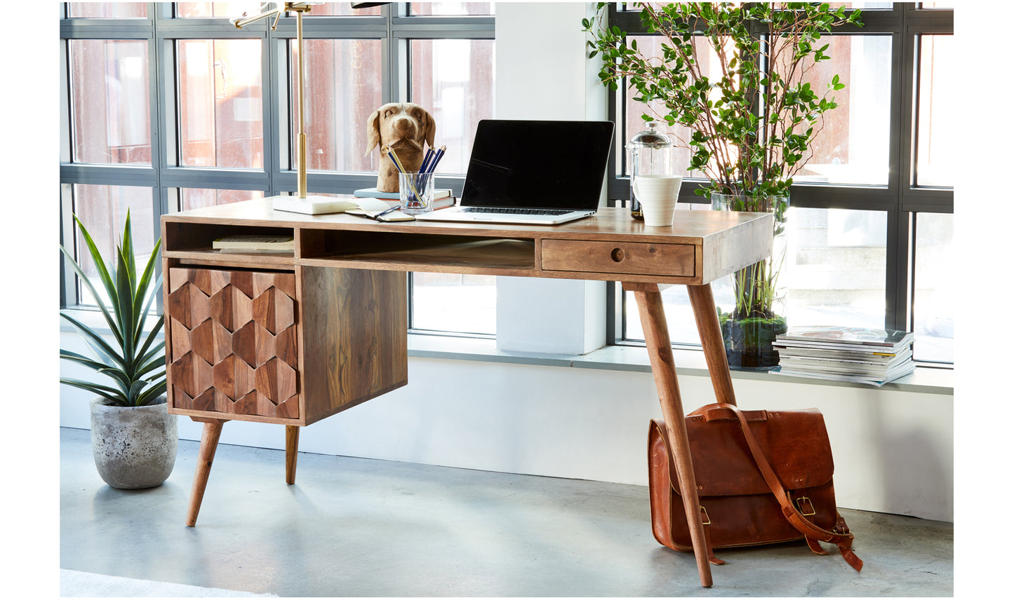 O2 Sheesham Wood Desk