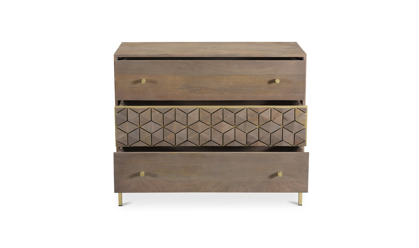 Corolla Three-Drawer Nightstand