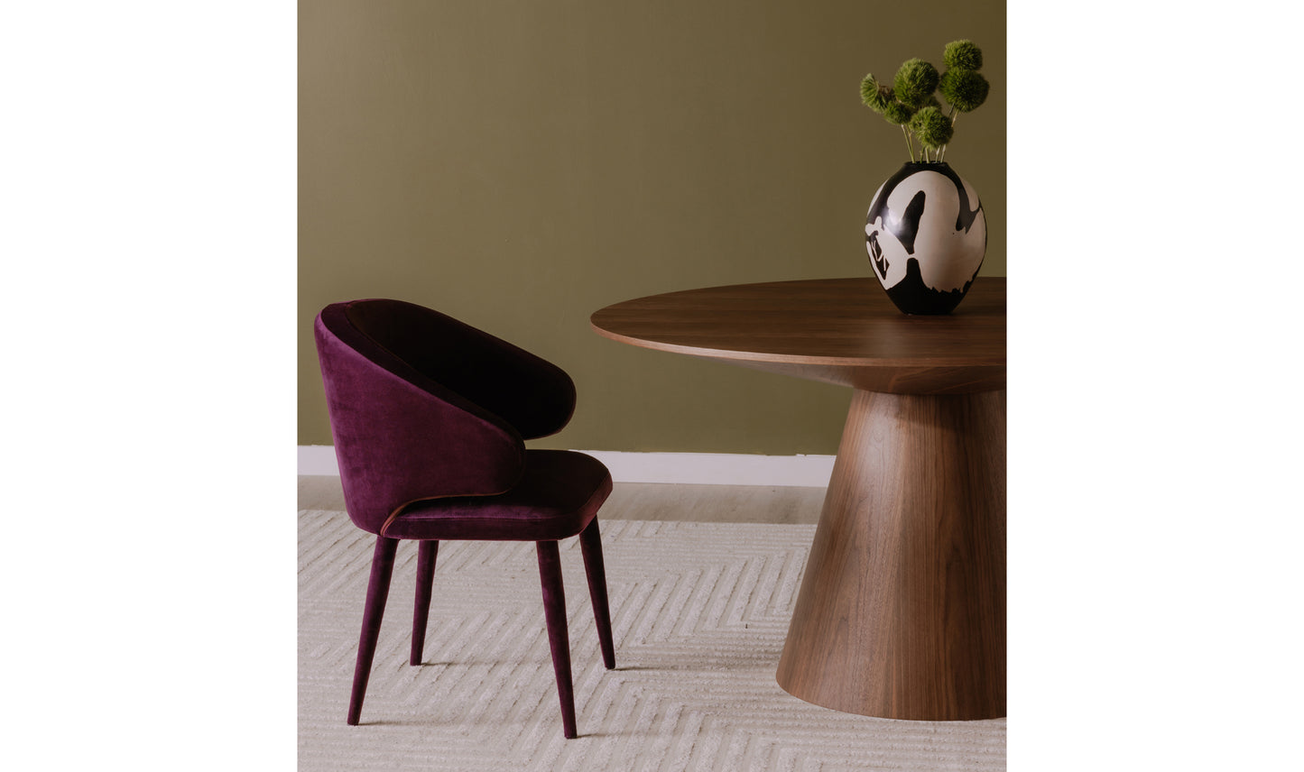 Silla de comedor morada Stewart