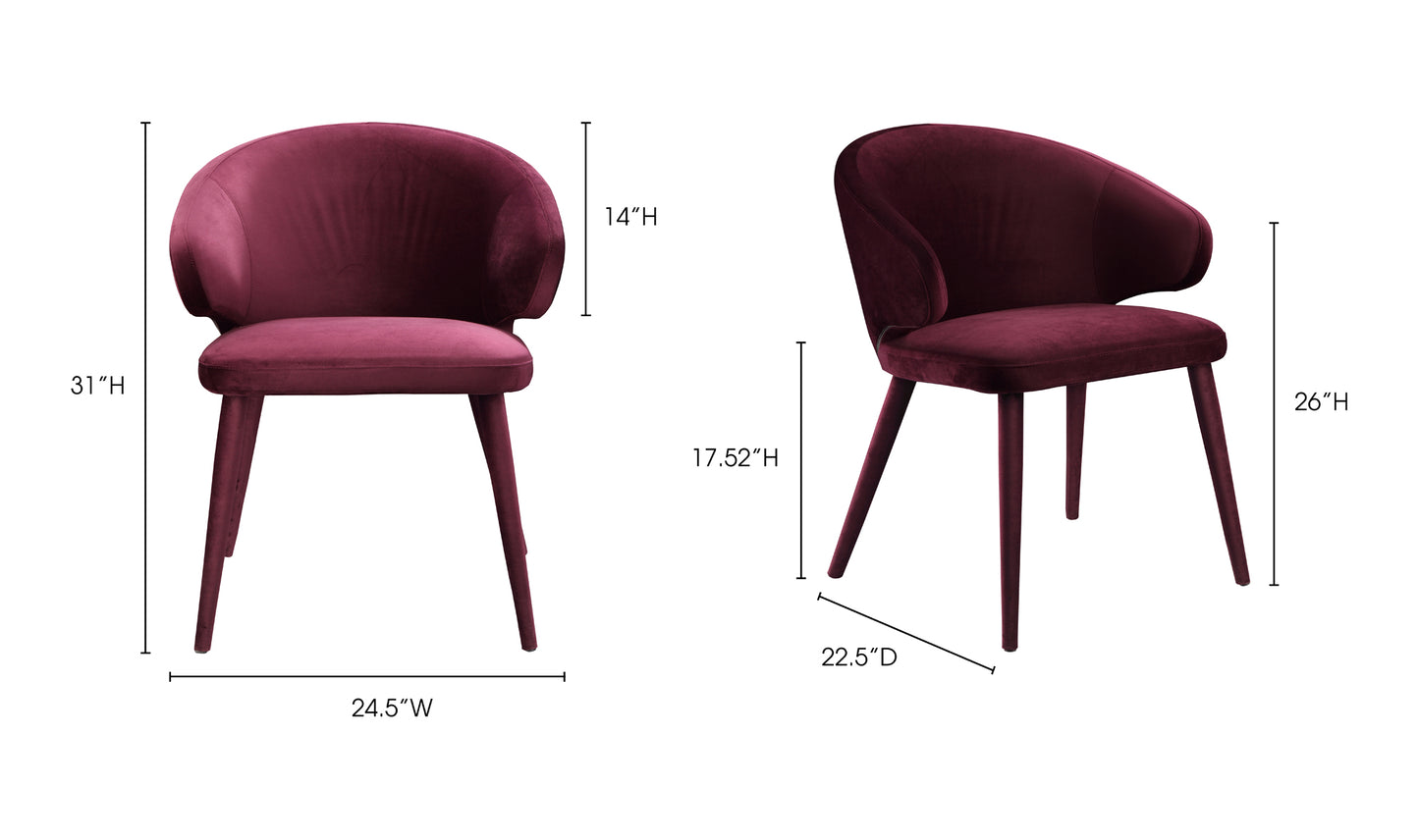 Silla de comedor morada Stewart