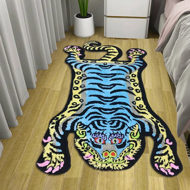 Alfombra tibetana con forma de tigre