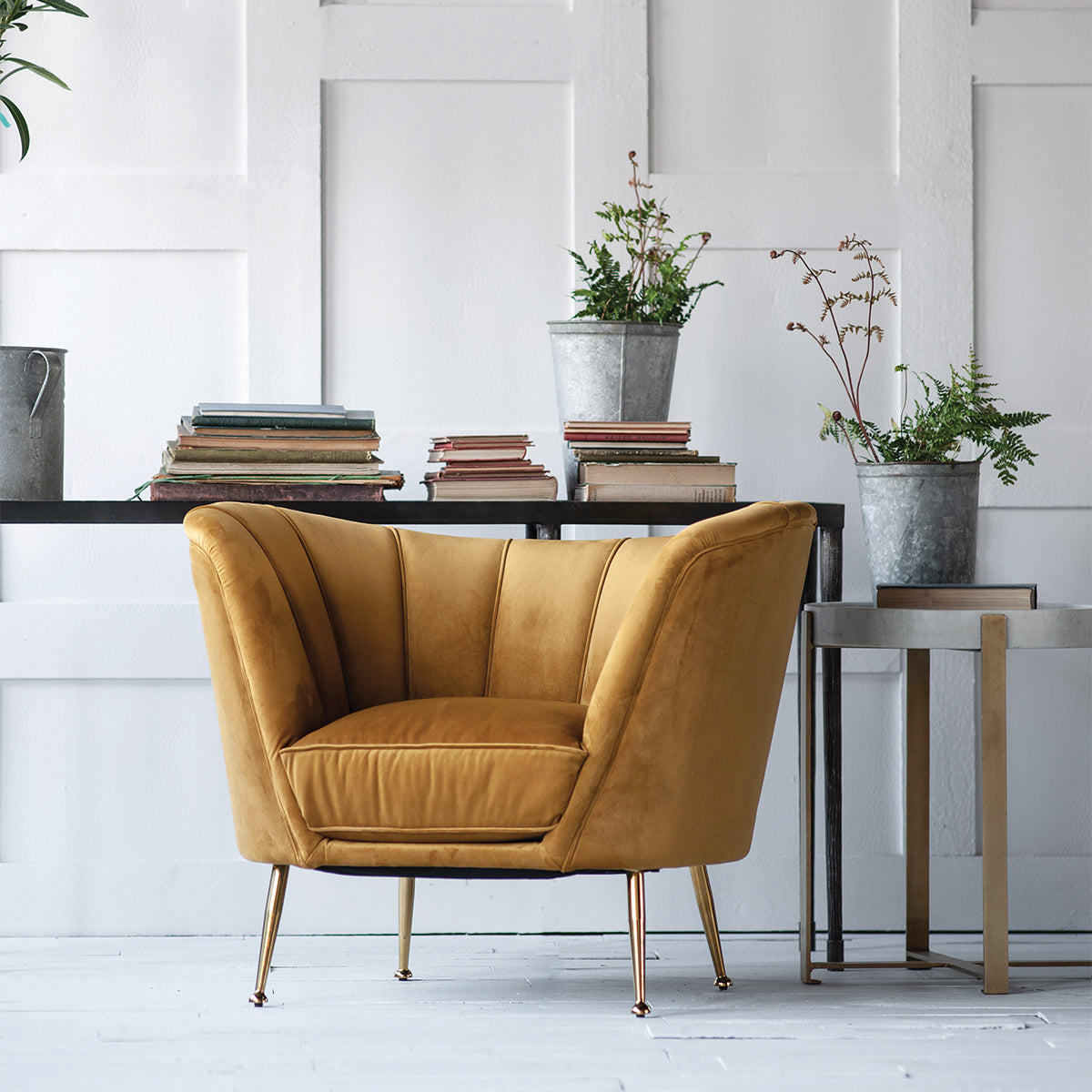 Conrad Mustard Velvet Tub Chair