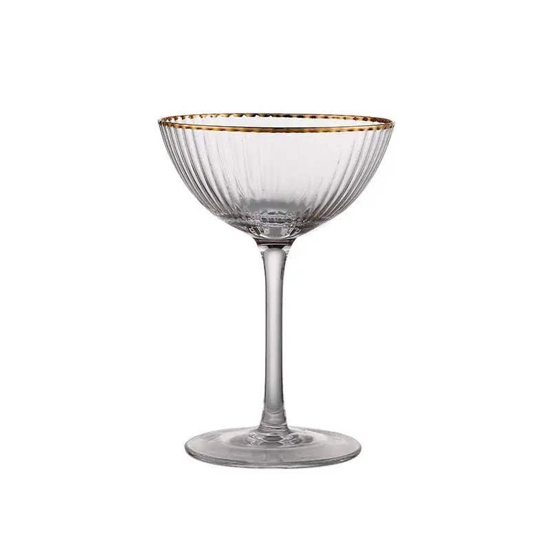 Cocktail Glass Goblet with Gold Rim