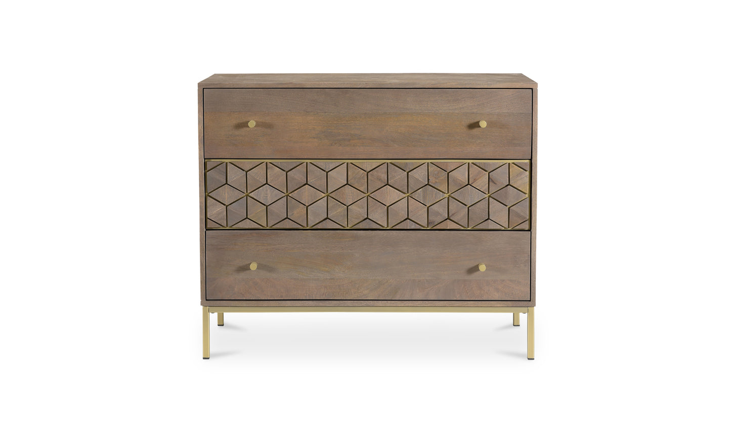 Corolla Three-Drawer Nightstand