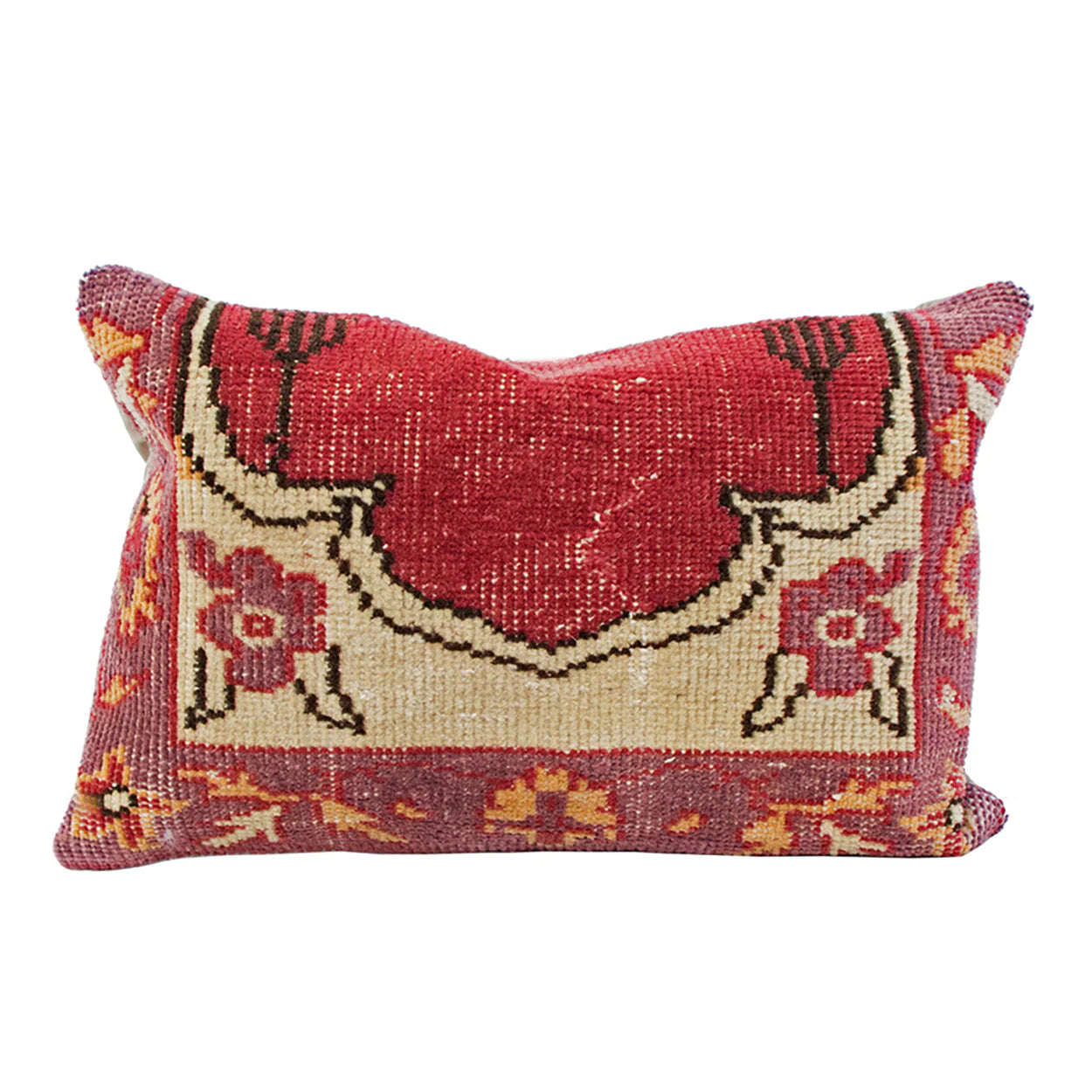 Vintage Turkish Rug Throw Pillow