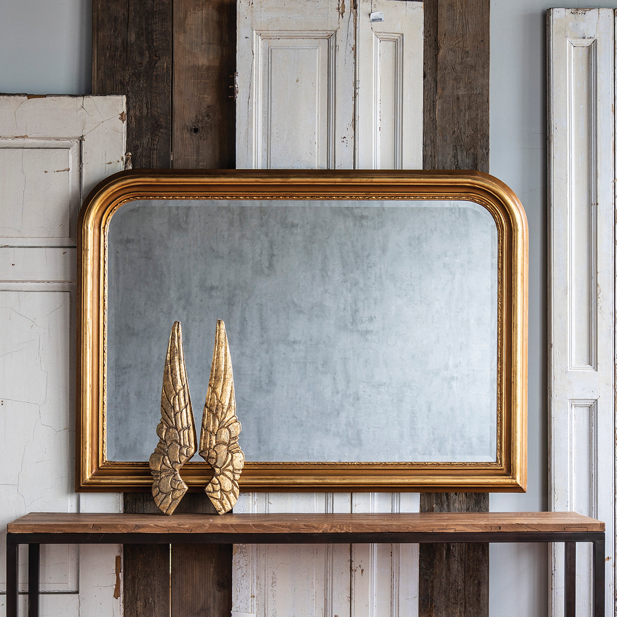 Hand Carved Gilded Wooden Wing Pair