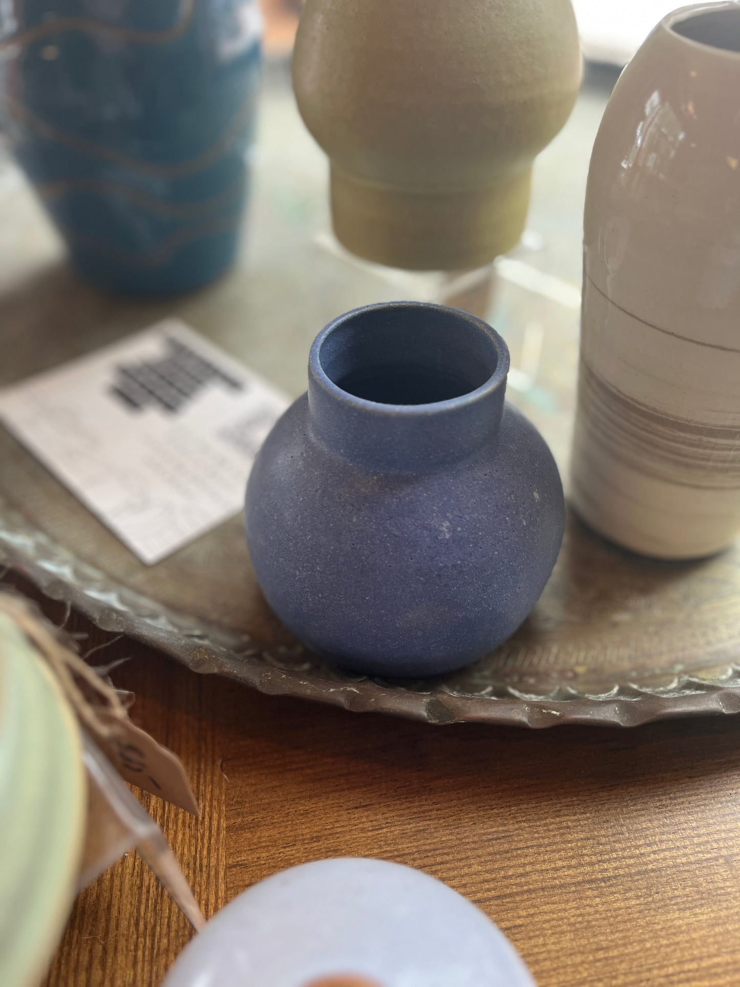 Lofi Potter Blue Bud Vase