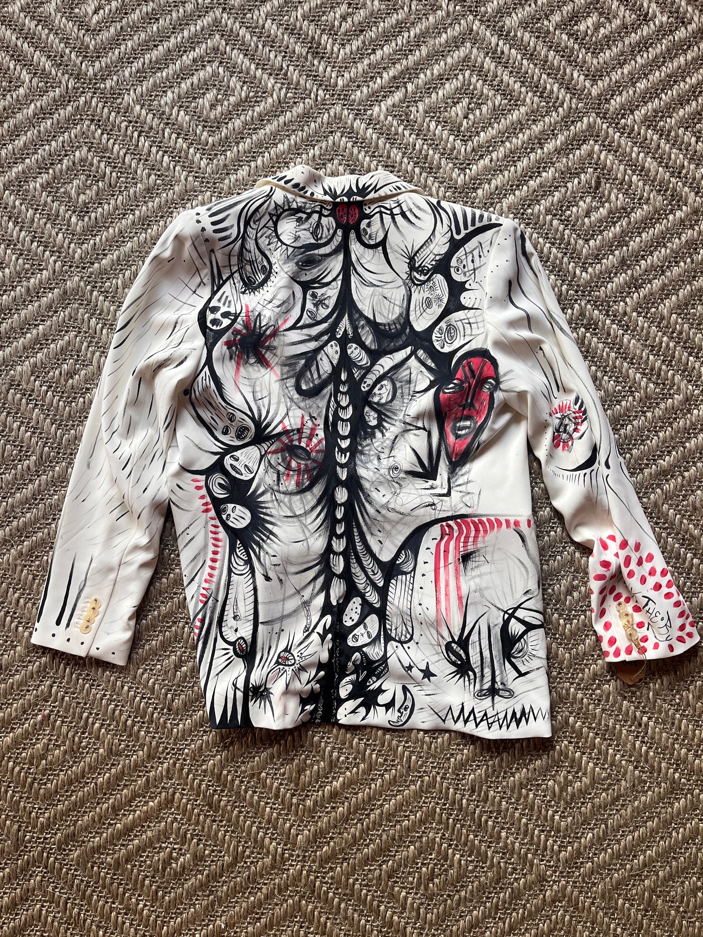 Hand-Painted Unisex Ivory Blazer by Phunk Theory