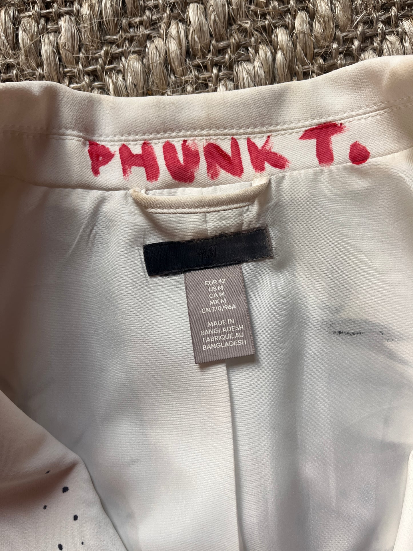 Hand-Painted Unisex Ivory Blazer by Phunk Theory