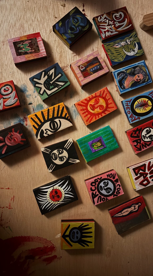 Phunk Theory Hand-Painted Match Boxes