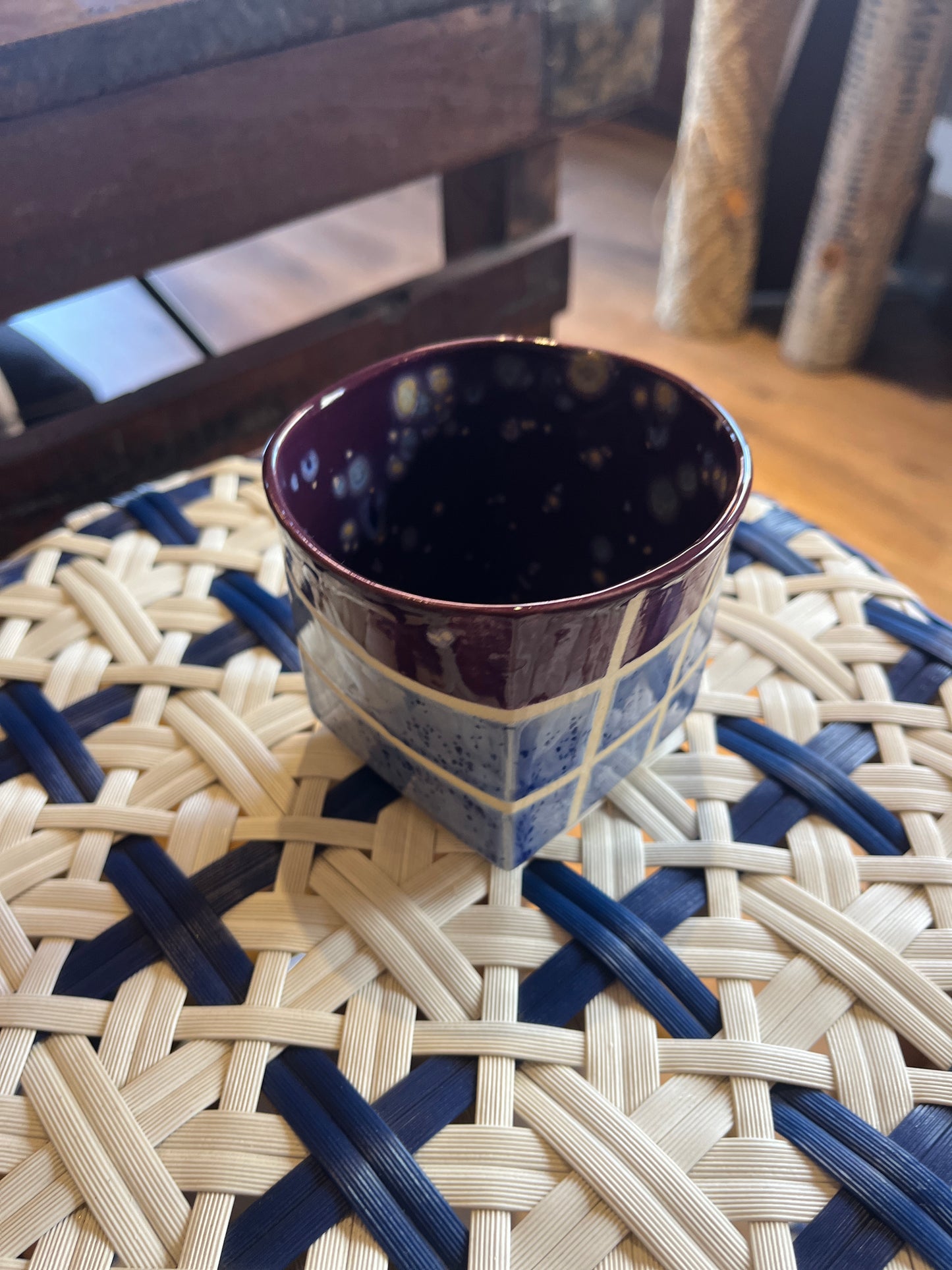 Lofi Potter Purple and Blue Plaid Ceramic Cups