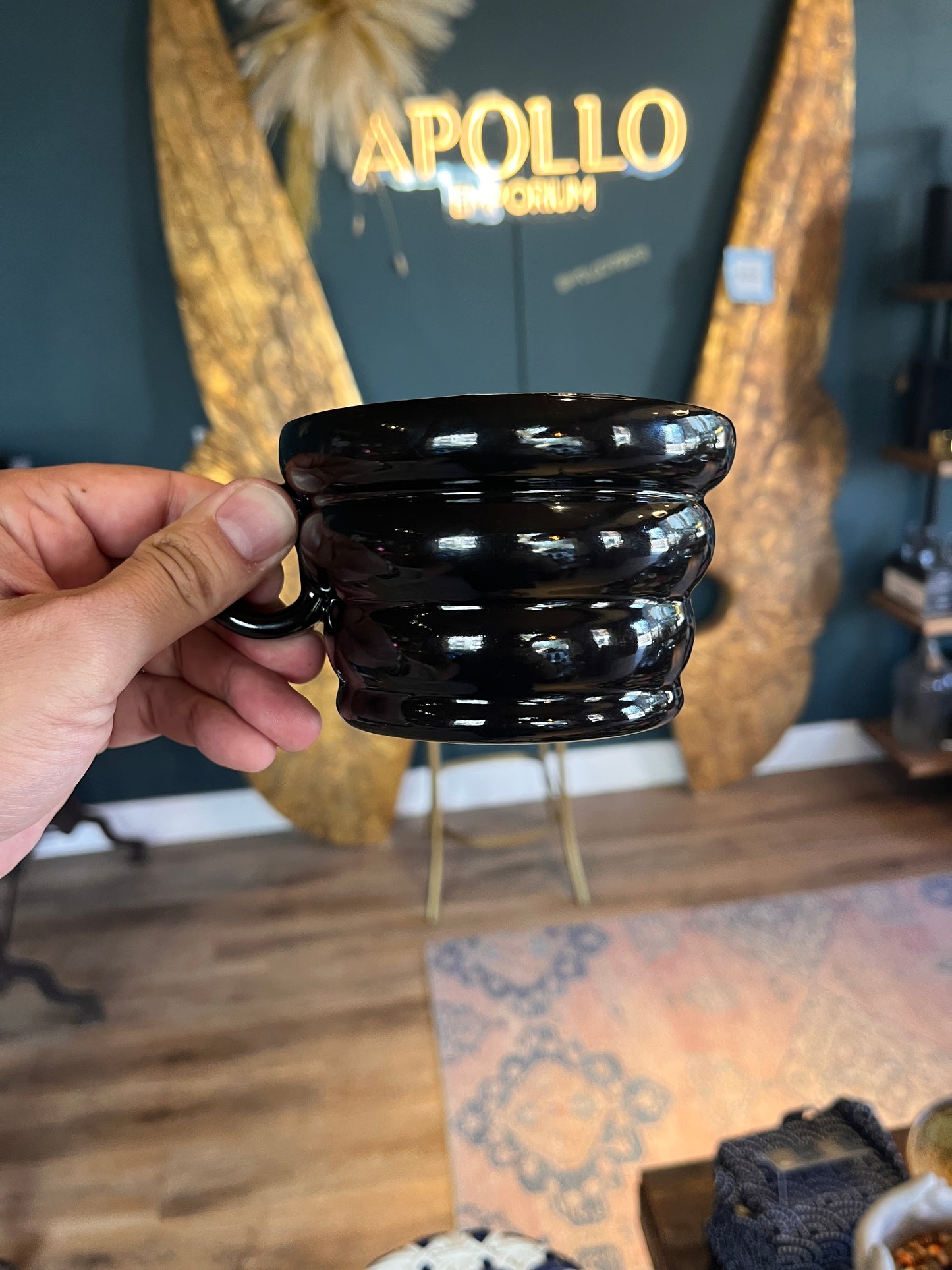 Lofi Potter Black Glazed Mug with Saucer