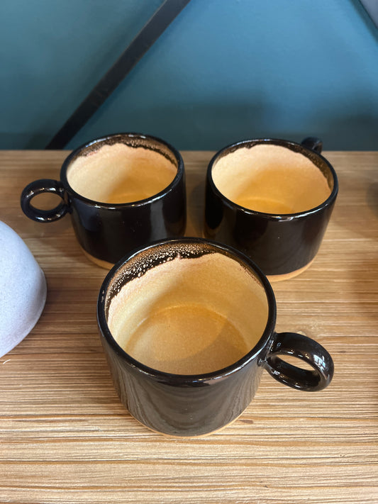 Taza de capuchino horneada a mano de Lofi Potter