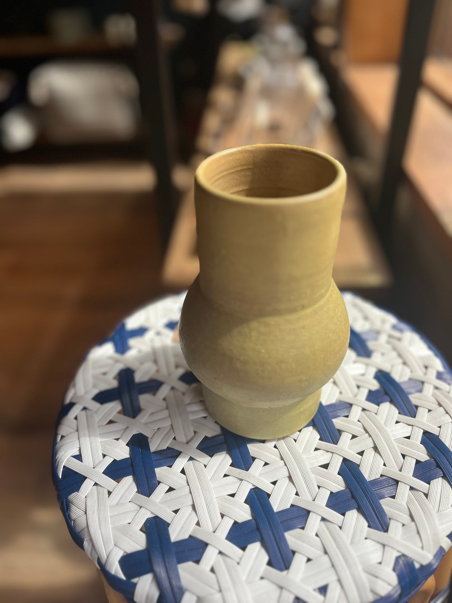 Lofi Potter Hand-Fired Yellow Cylinder Vase