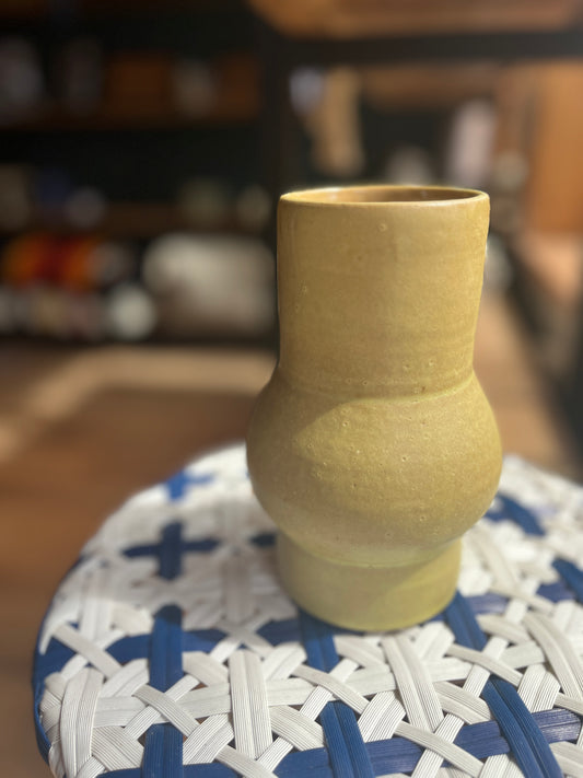 Lofi Potter Hand-Fired Yellow Cylinder Vase