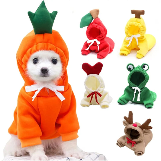 Ropa de invierno cálida para perros Lindo perro de frutas