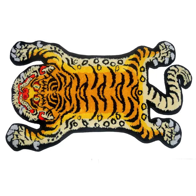 Alfombra tibetana con forma de tigre