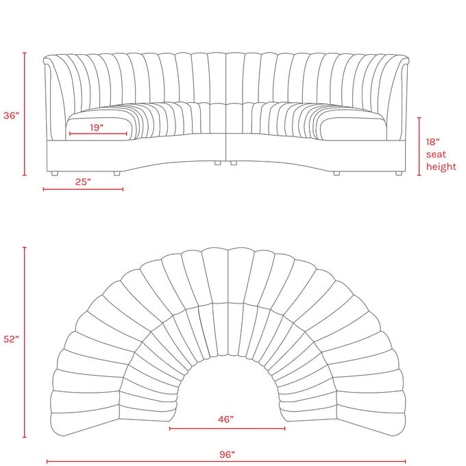 Conrad Demilune Sofa, 2 piece