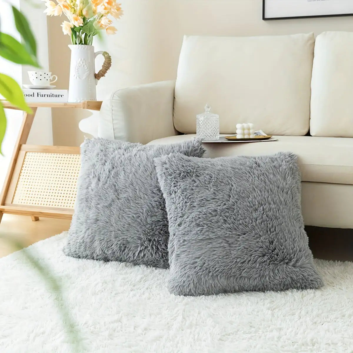 Luxurious Soft Faux Fur Throw Pillow Covers