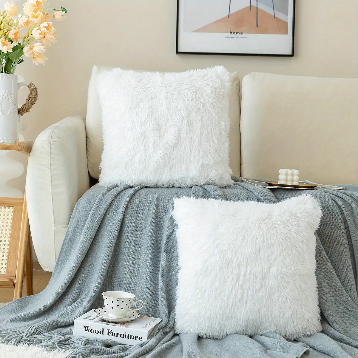 Luxurious Soft Faux Fur Throw Pillow Covers