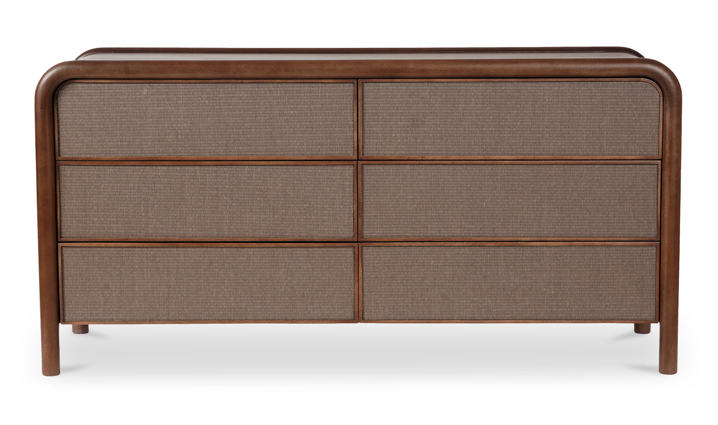 Rye Brown Six-Drawer Dresser