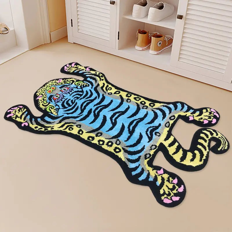 Alfombra tibetana con forma de tigre