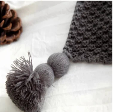 Nordic Fringed Knit Wool Blanket