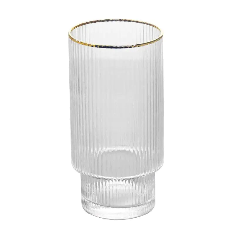 Vaso para beber ondulado con borde dorado apilable