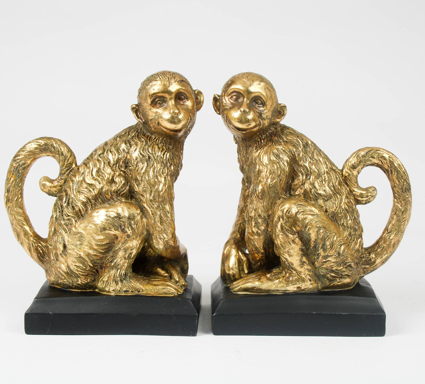 Antique Bronze Resin Monkey Bookends