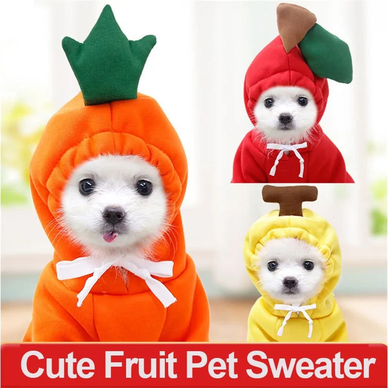 Ropa de invierno cálida para perros Lindo perro de frutas