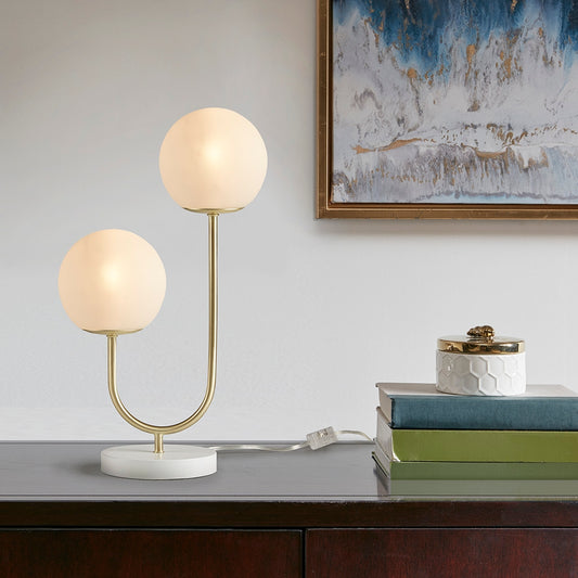 Art Deco Double Globe Table Lamp