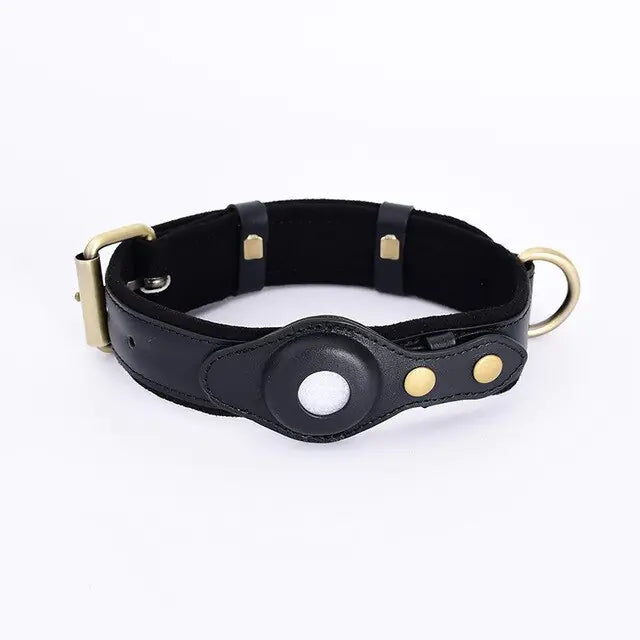 Collar de cuero antipérdida para perros