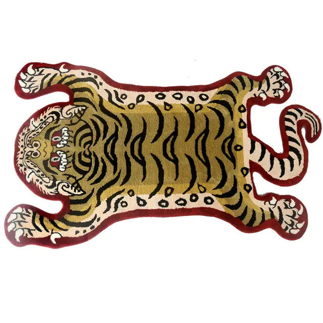 Alfombra tibetana con forma de tigre