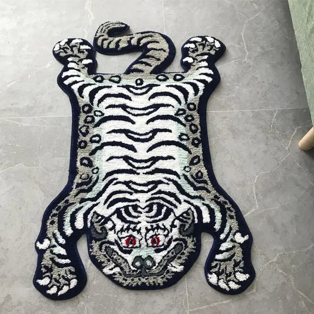 Alfombra tibetana con forma de tigre