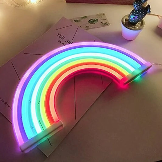 Lámpara de luz LED de arco iris para decoración