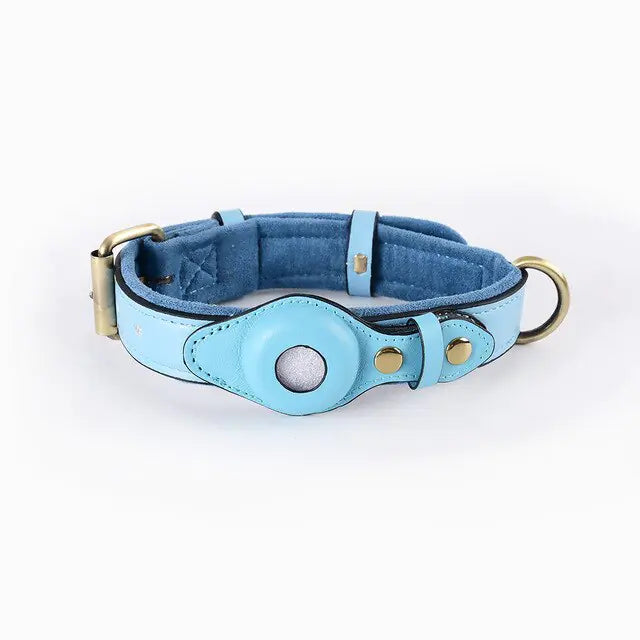 Collar de cuero antipérdida para perros