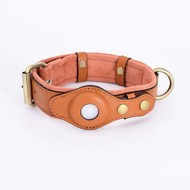 Collar de cuero antipérdida para perros